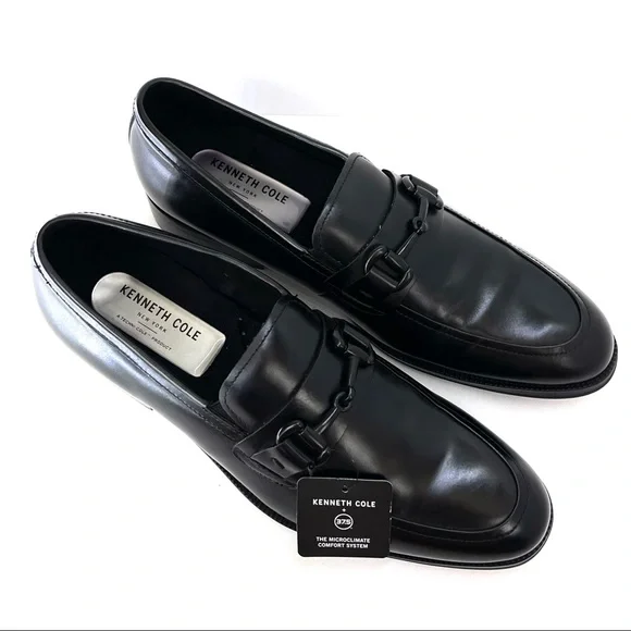 KENNETH COLE NEW YORK — BLACK, BROCK LEATHER SLIP-ON LOAFER, SIZE MENS US 8.5M - Picture 7 of 16